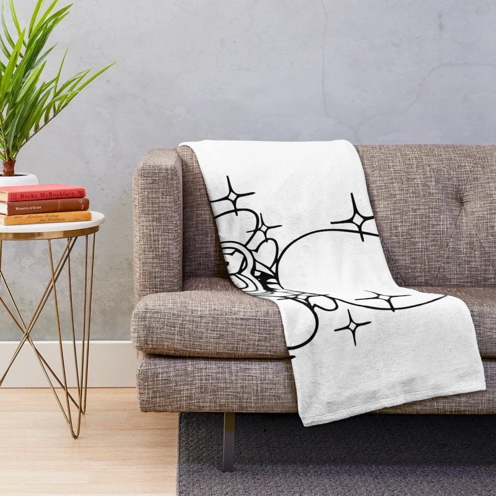 Soft, plush blanket with DRAiN BABY design for drainer fans