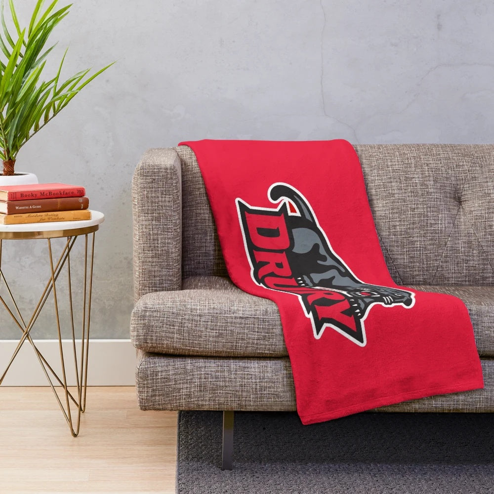 Soft and Comfortable Plush Blanket with Drury Panthers Logo