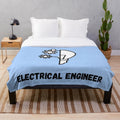 Plush blanket featuring an electrical engineer design