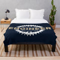 Cozy plush blanket featuring an engineering and mechanical design