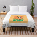 Soft and warm plush blanket in fall colors and pumpkin spice design