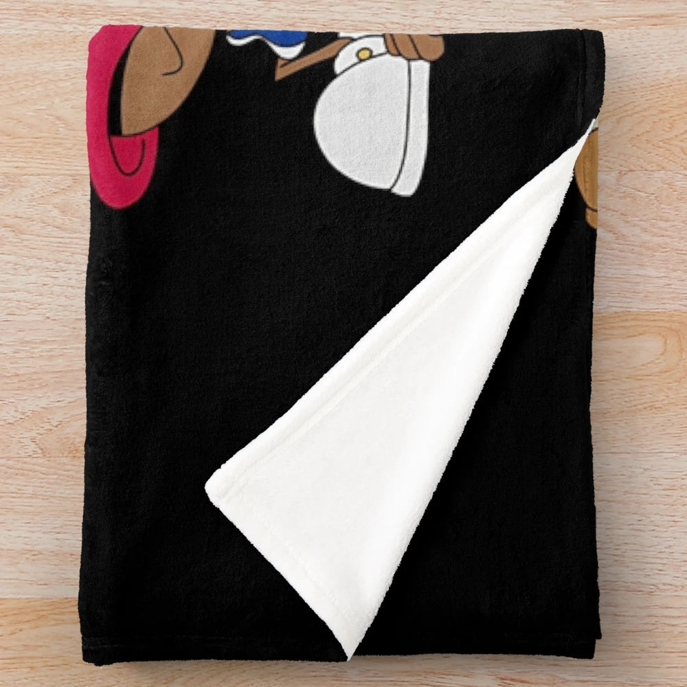 Plush blanket with a nostalgic "Kids Next Door" inspired design
