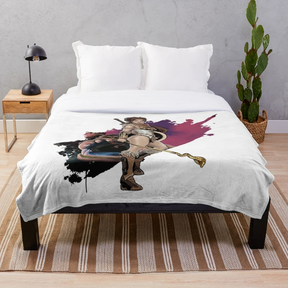 Soft, plush blanket with fantasy-inspired design