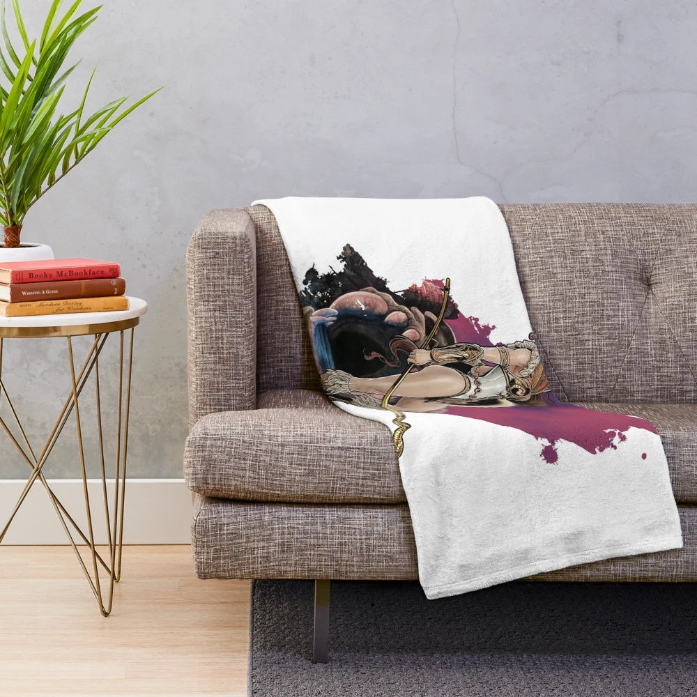 Soft, plush blanket with fantasy-inspired design