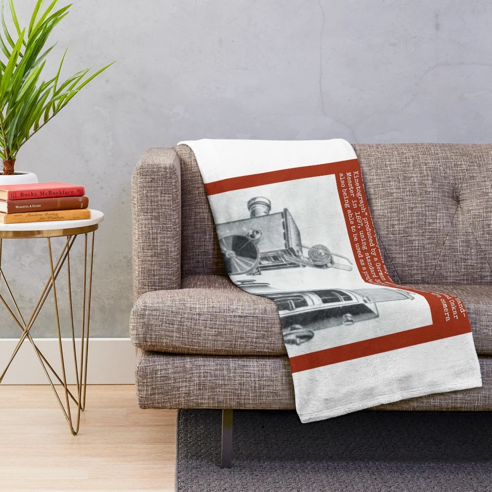 Plush blanket with filmmaking and movie accessories design