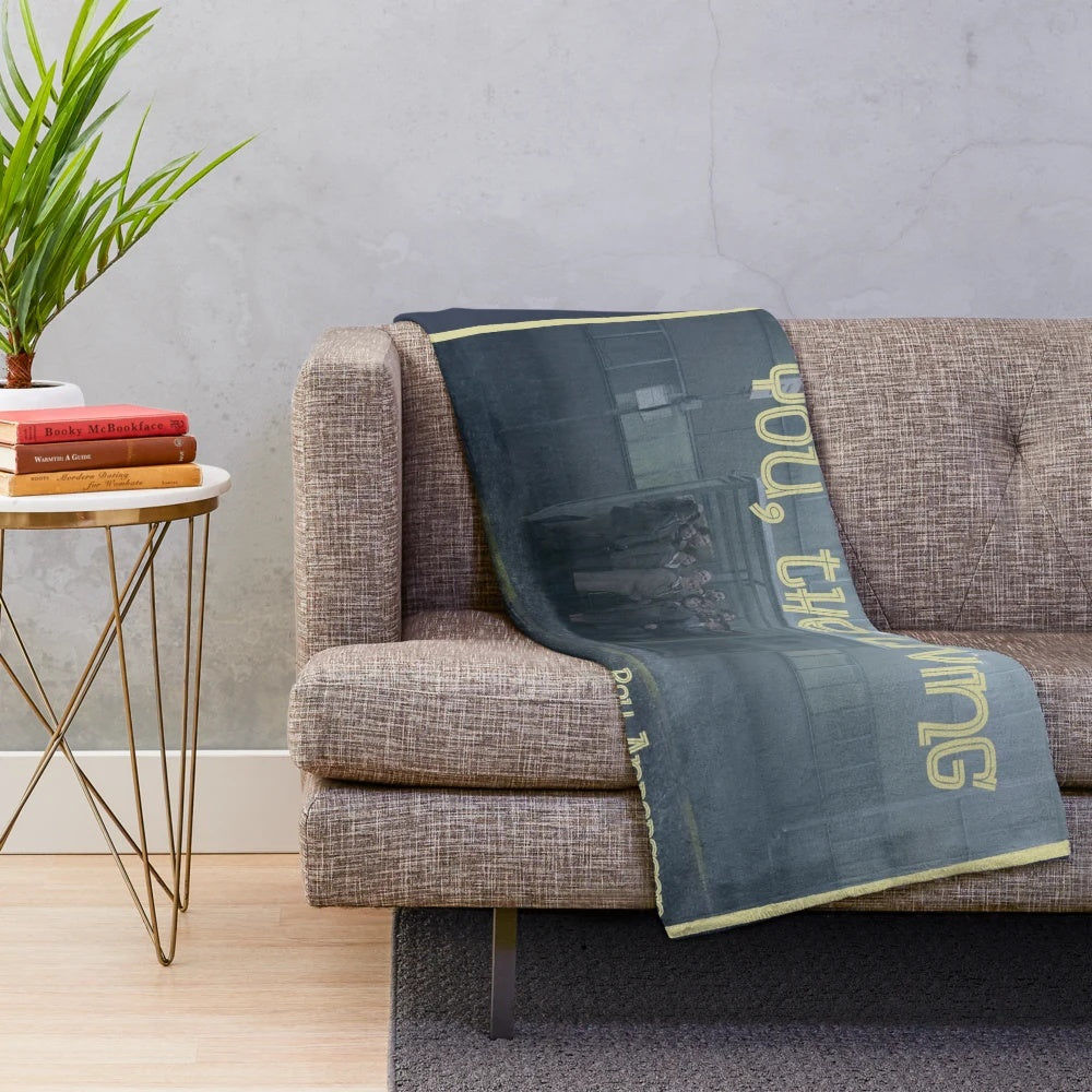 Plush blanket featuring imagery from the Swedish cult classic film "You, the Living