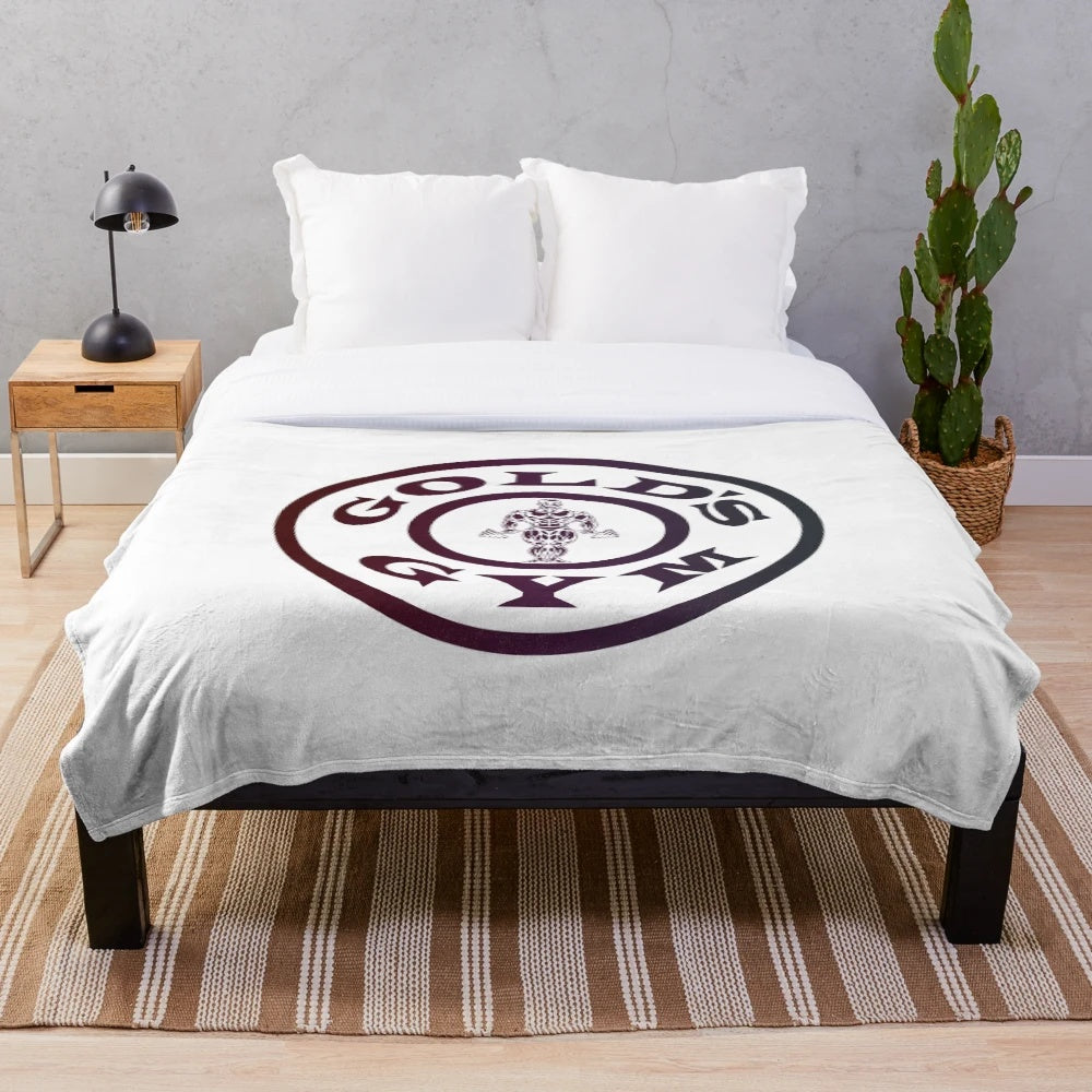 Soft and plush fitness-themed blanket