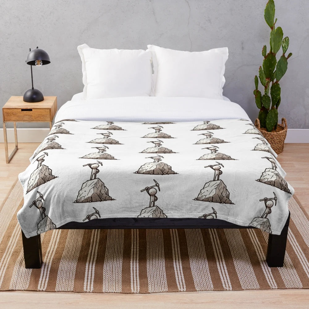 Plush blanket featuring a "I Win!" design for geology and rock collecting fans