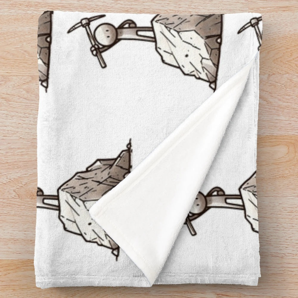 Plush blanket featuring a "I Win!" design for geology and rock collecting fans