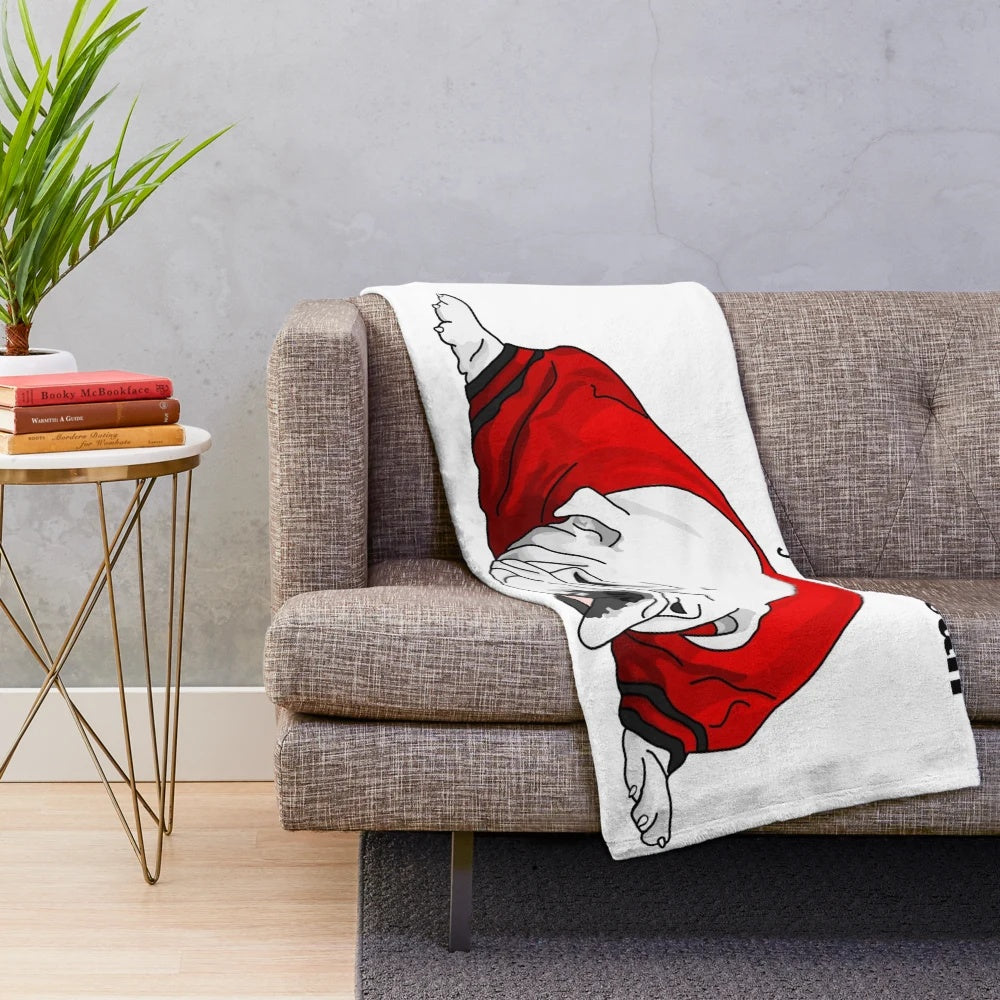 Plush blanket featuring the Georgia Bulldogs mascot