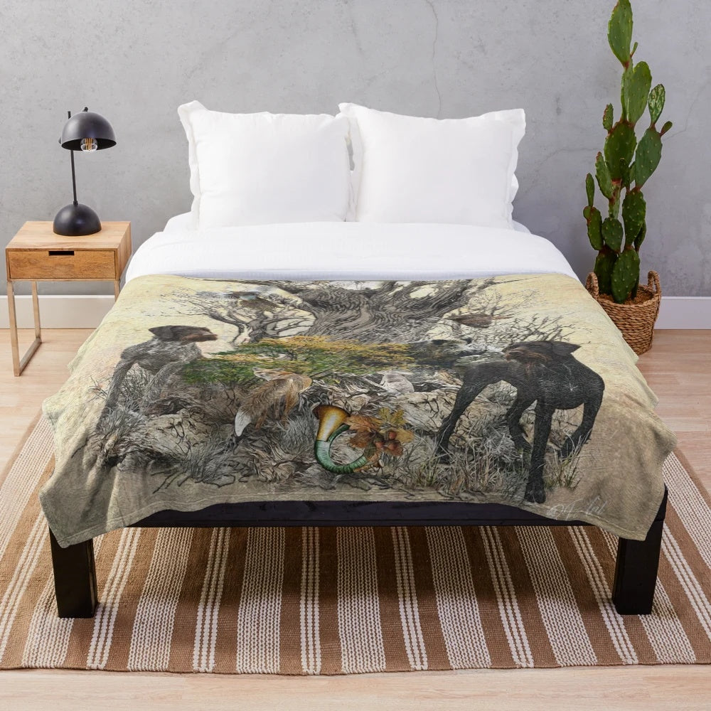 Deutsch Drahthaar German Wirehaired Pointer Plush Blanket