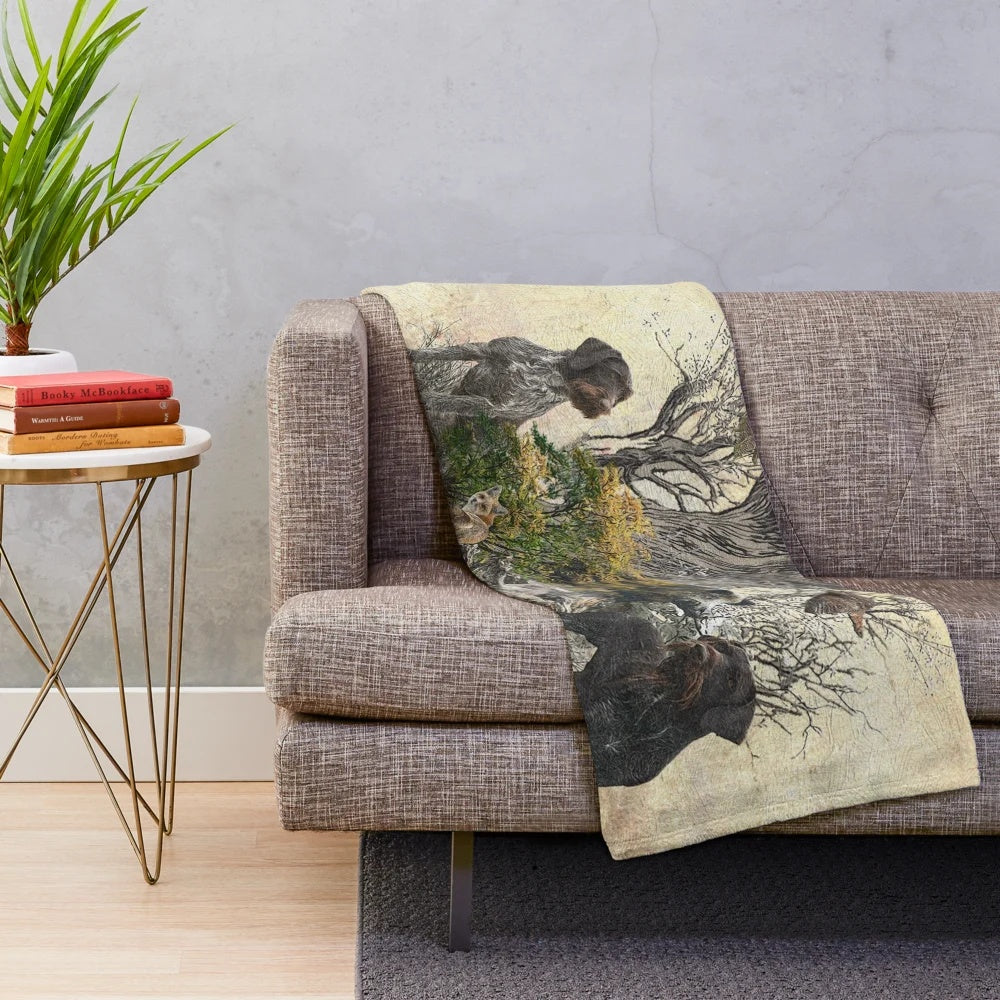 Deutsch Drahthaar German Wirehaired Pointer Plush Blanket