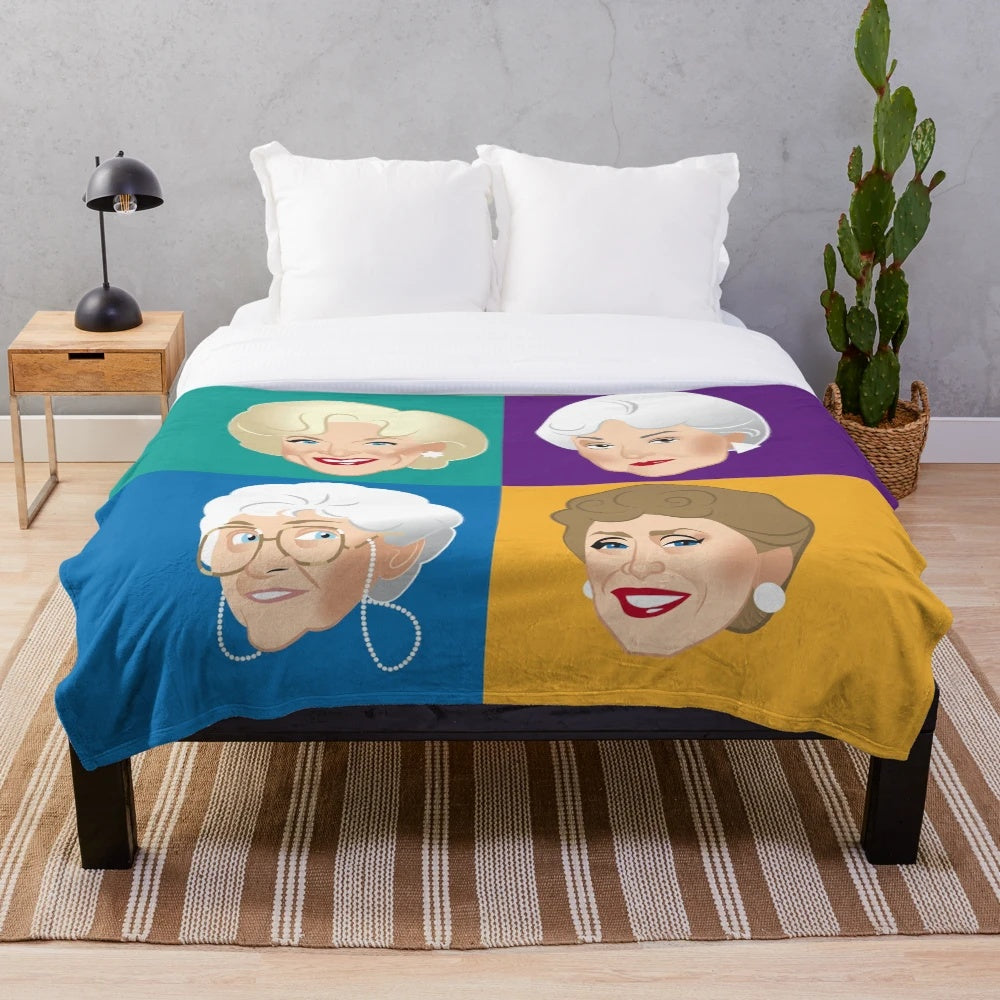 Soft, plush blanket featuring the characters from the Golden Girls TV show