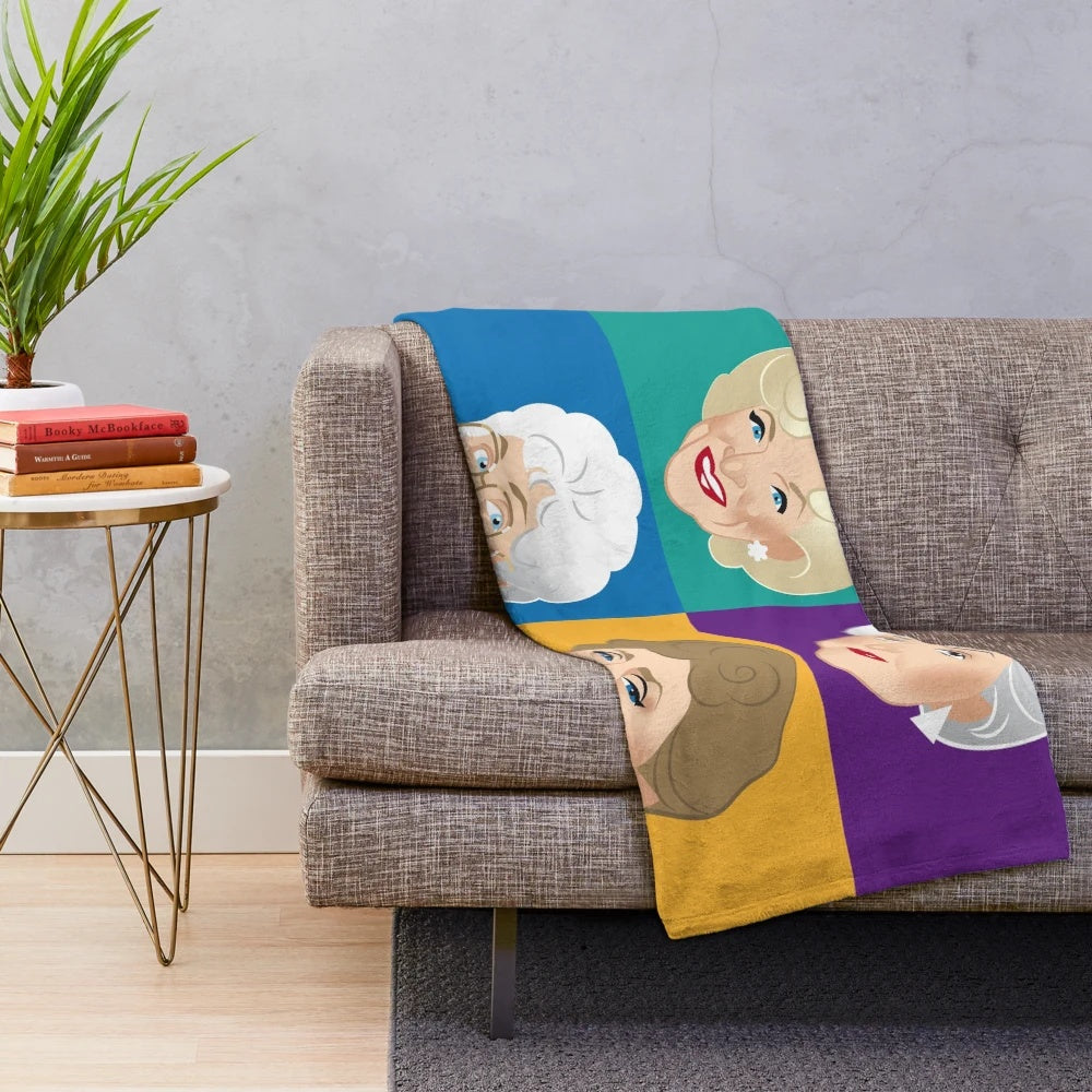 Soft, plush blanket featuring the characters from the Golden Girls TV show