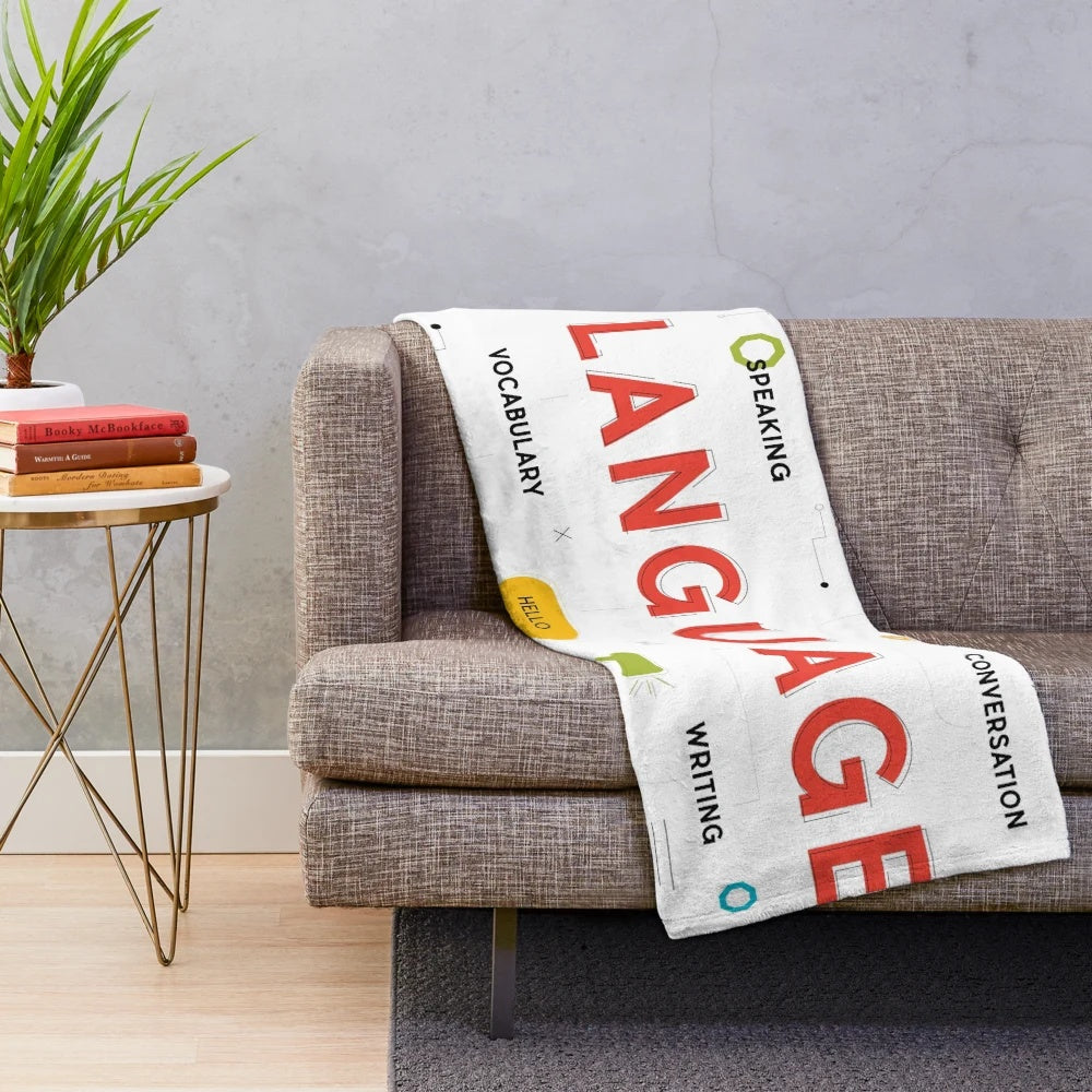A plush, comfortable blanket with a grammar-inspired design