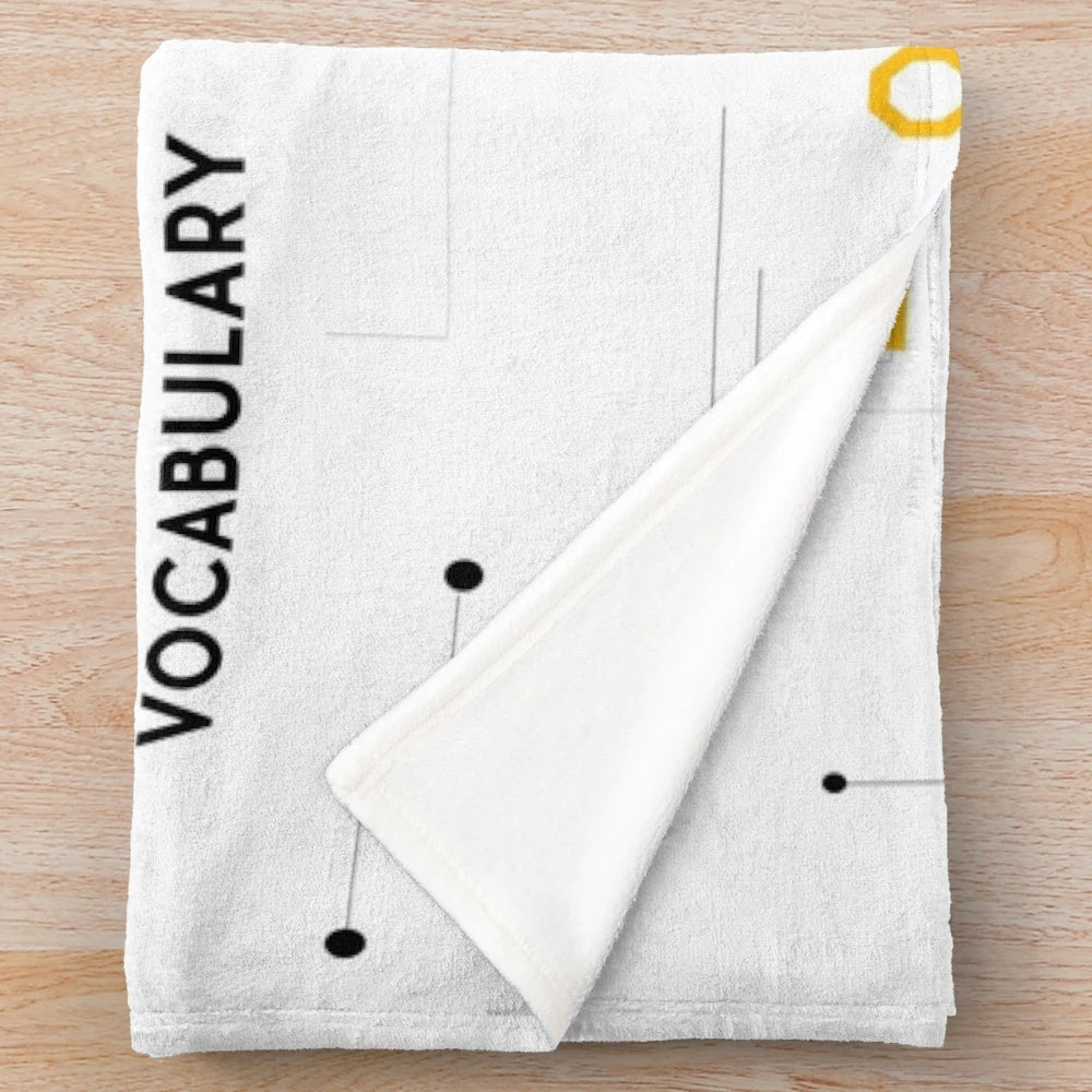 A plush, comfortable blanket with a grammar-inspired design