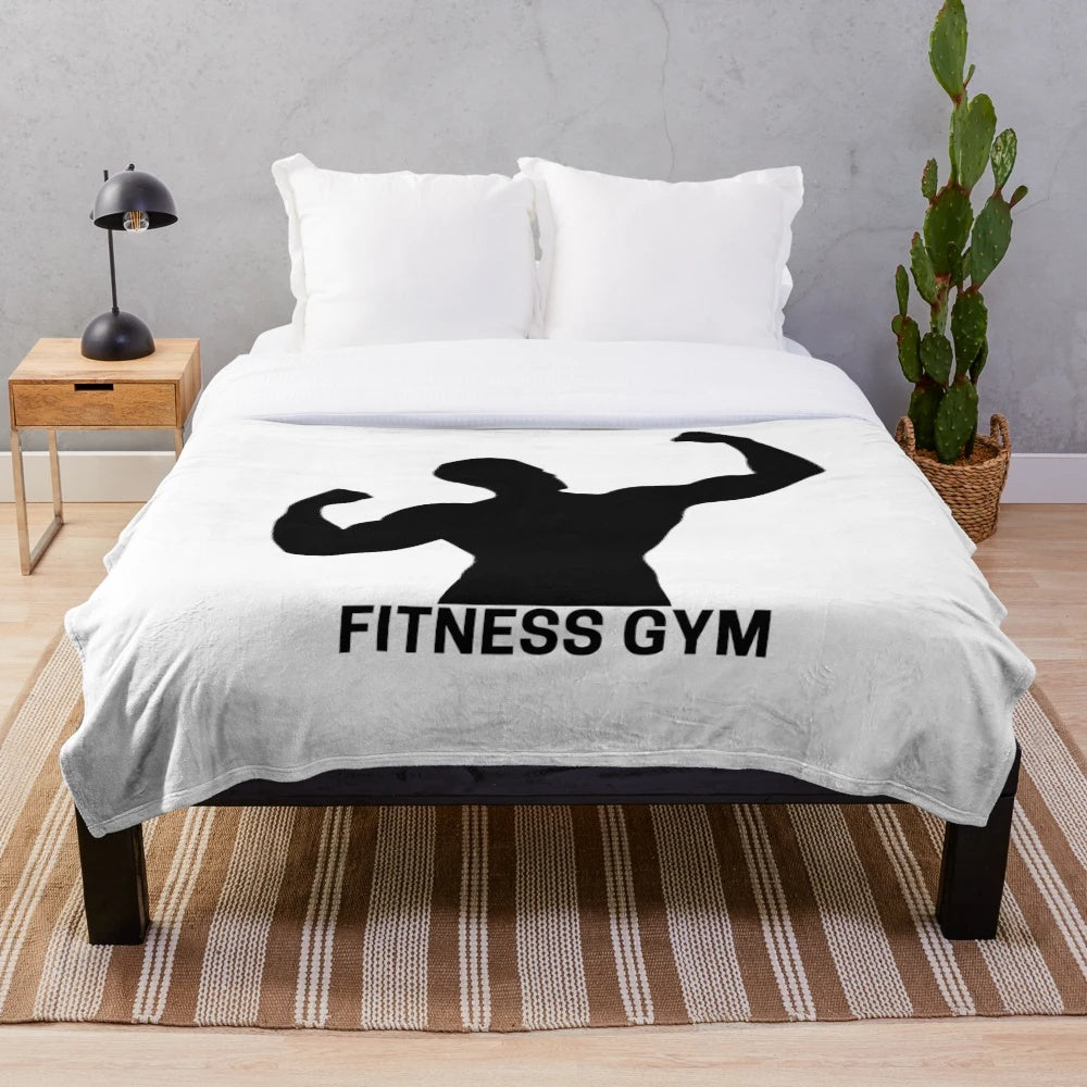 Plush blanket featuring gym and fitness design