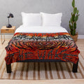 Plush blanket with a skull design, perfect for heavy metal music fans