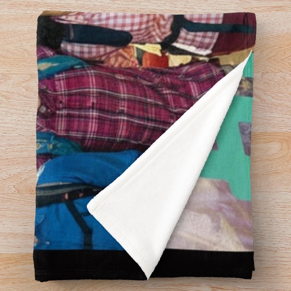 Plush blanket for hiking and outdoor adventures, featuring positive design