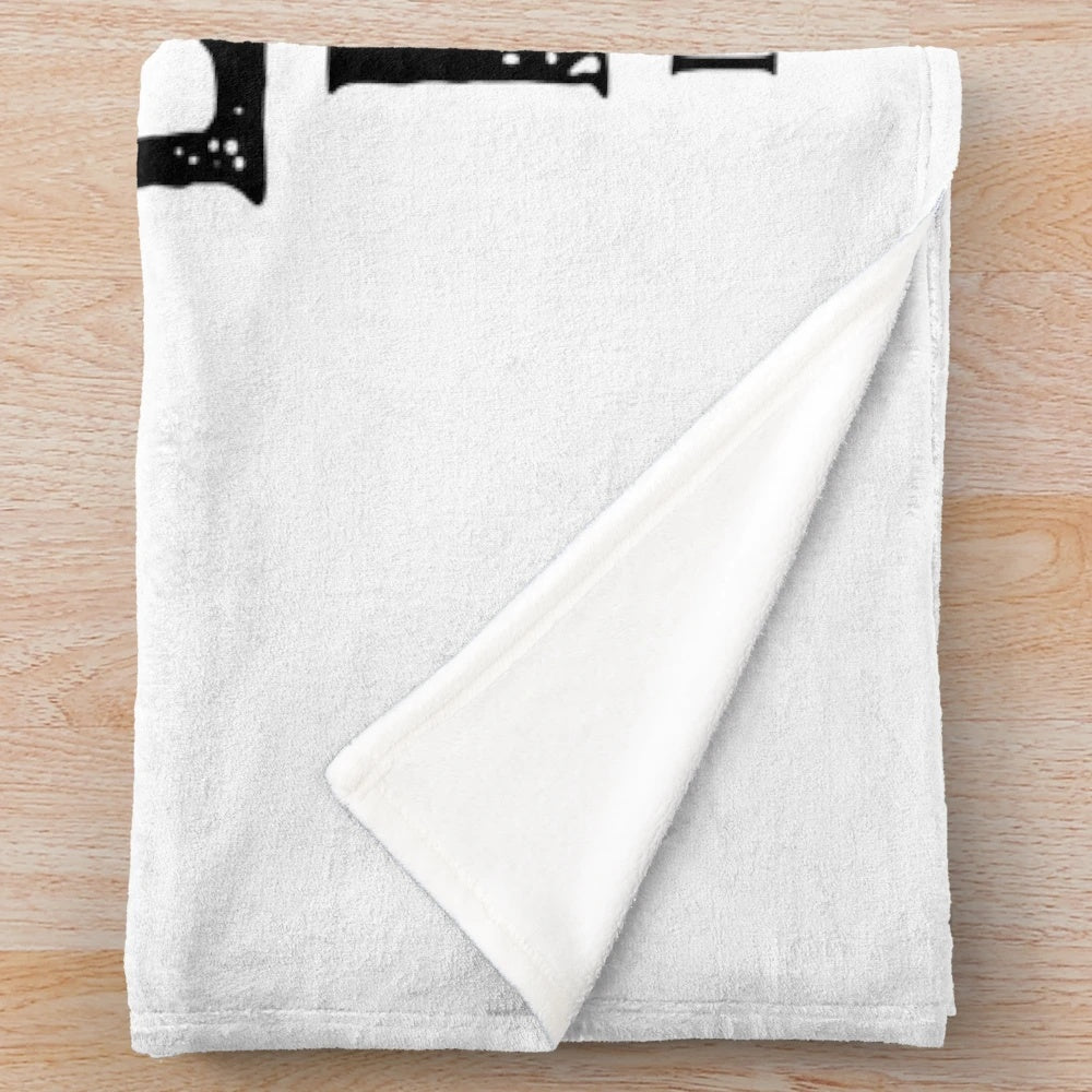Plush blanket with text "Life is Better in Hiking Boots" and hiking themed design