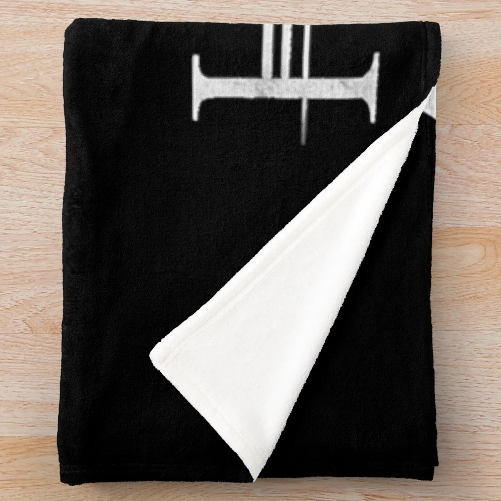 Plush blanket with Him band's Heartagram logo design