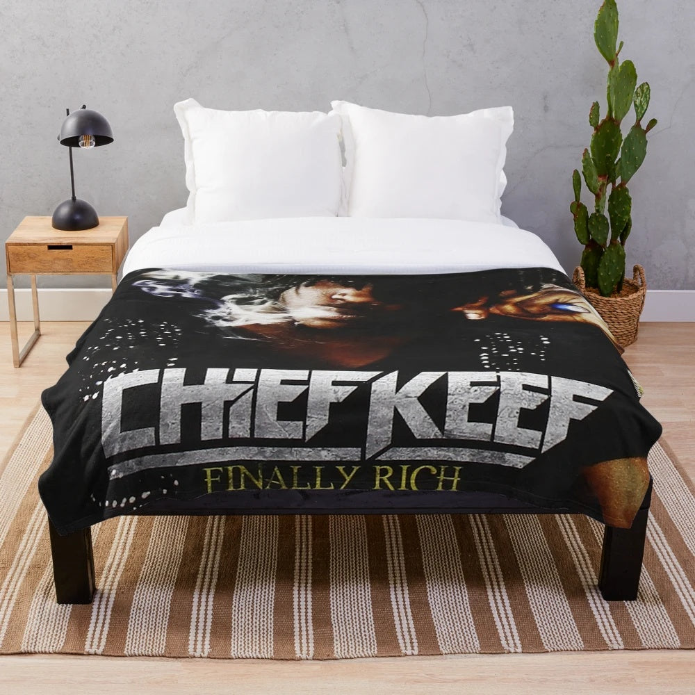 Plush blanket for hip-hop and rap music lovers