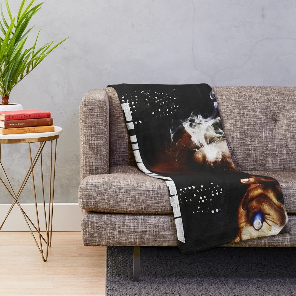 Plush blanket for hip-hop and rap music lovers