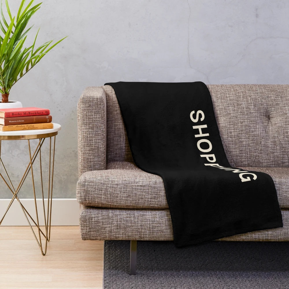 Cozy plush blanket featuring a design for shopping and art hobbies
