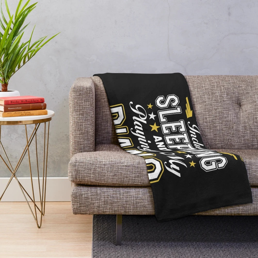 Plush blanket for hobbies of sleeping and playing piano