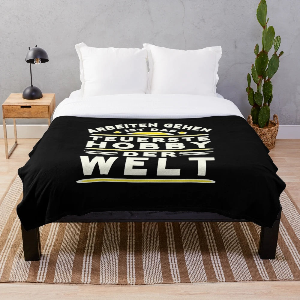 Cozy plush blanket with hobby-inspired design