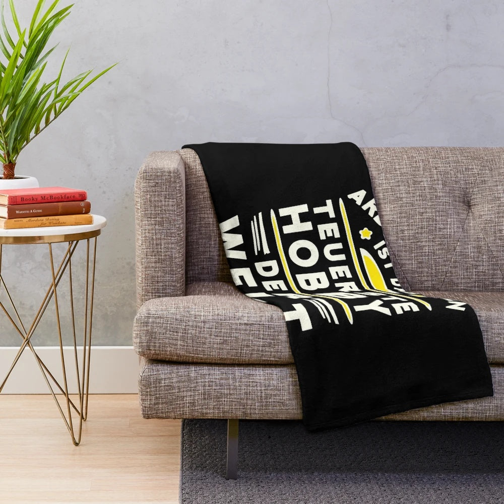 Cozy plush blanket with hobby-inspired design