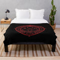 Plush blanket with horror-inspired design