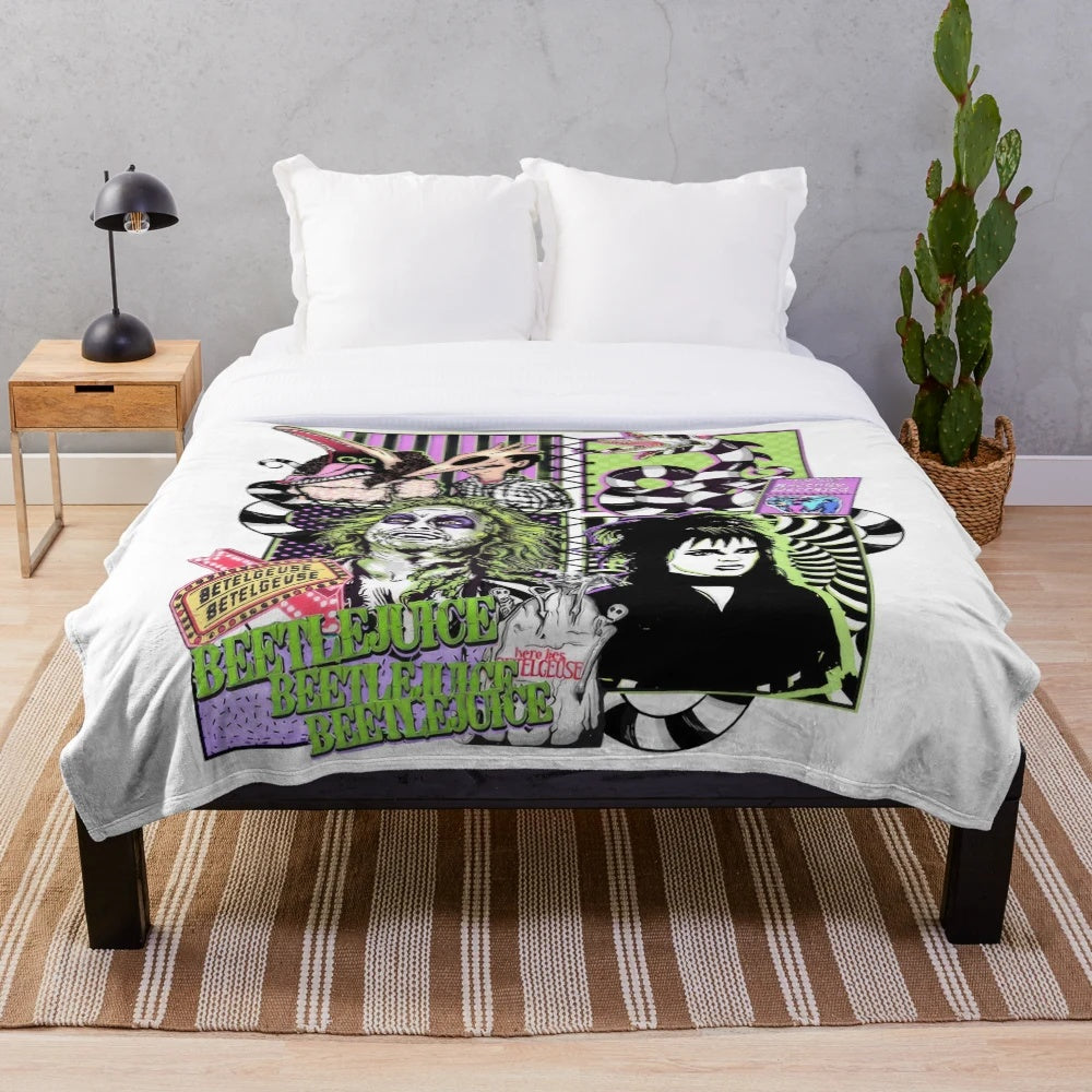 Plush blanket with horror character designs