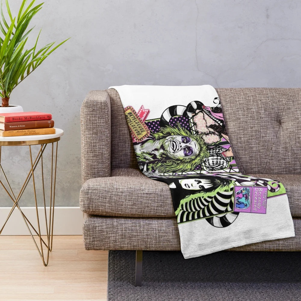 Plush blanket with horror character designs