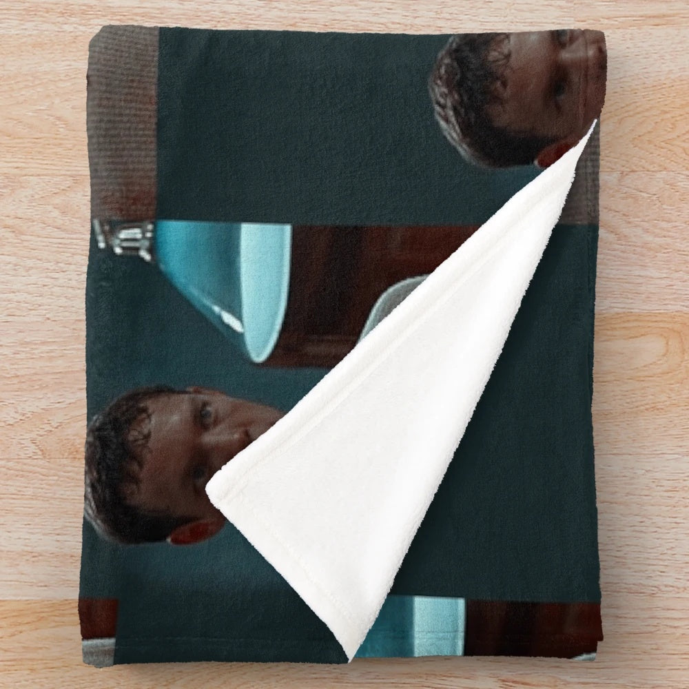 Plush blanket featuring Stu Macher, the iconic villain from the Scream movies