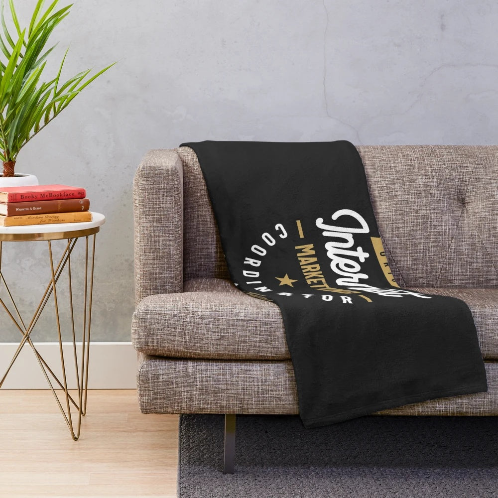 Plush blanket with an internet marketing coordinator design