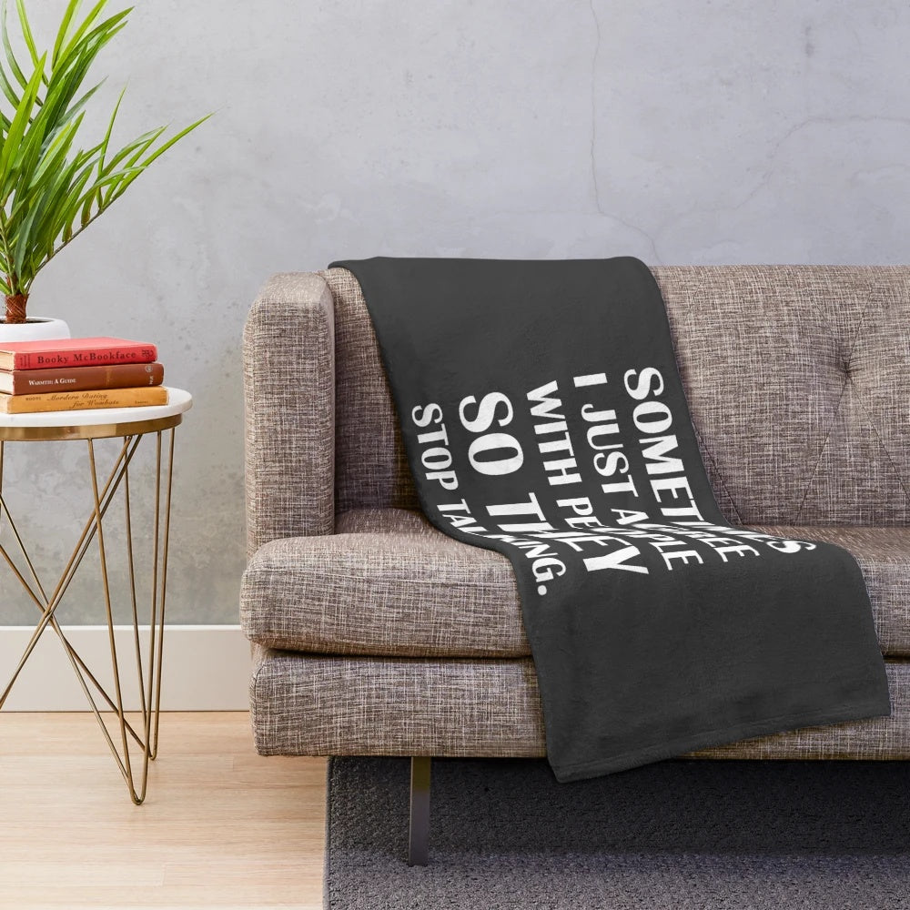 Cozy plush blanket with introvert-themed humor