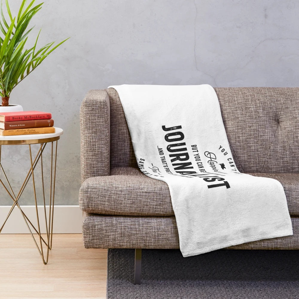 Soft and cozy plush blanket for journalists and media professionals