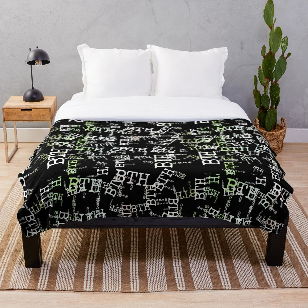 Cozy plush blanket with BackaeTheHouse design