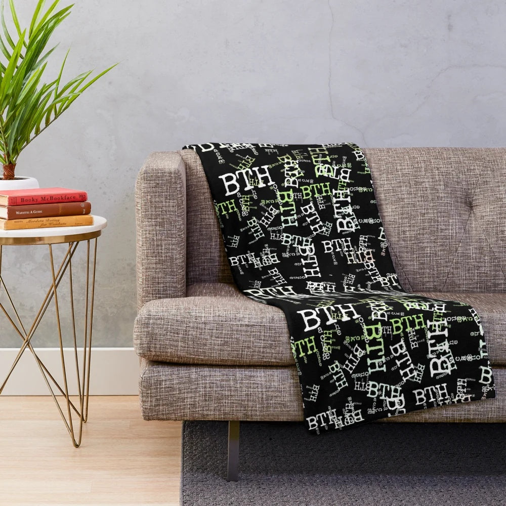 Cozy plush blanket with BackaeTheHouse design