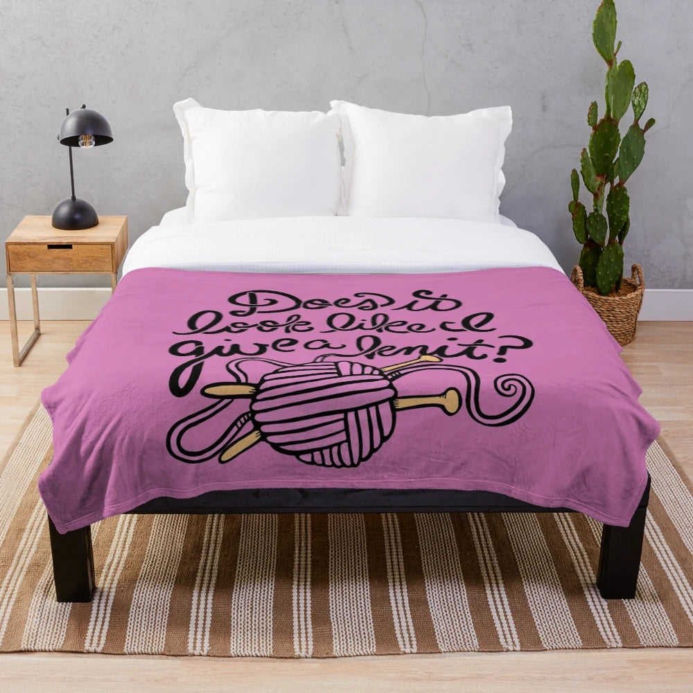 Cozy plush blanket for knitting, sewing, and crochet enthusiasts