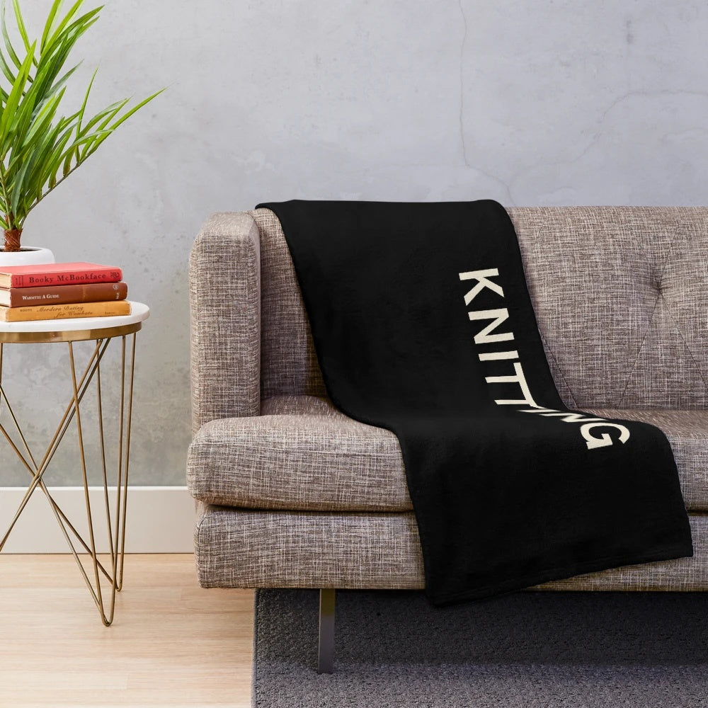 Soft and warm plush blanket for knitting lovers