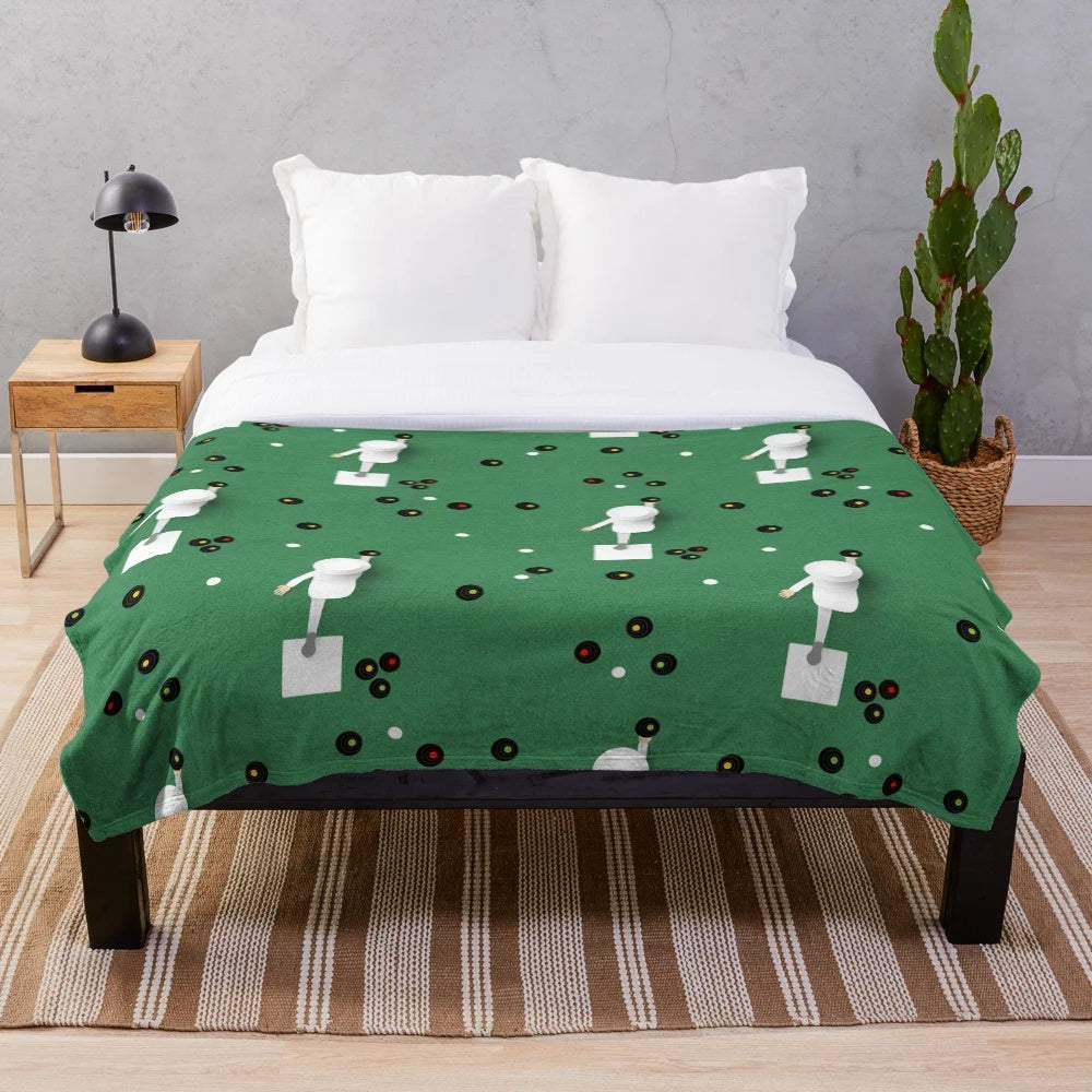 Lawn bowls plush blanket with sport and outdoor design
