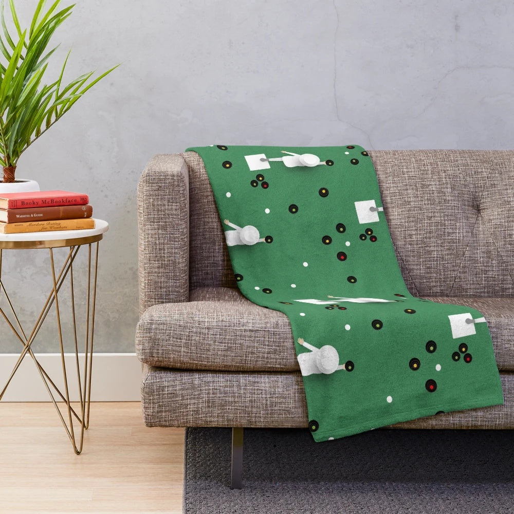 Lawn bowls plush blanket with sport and outdoor design