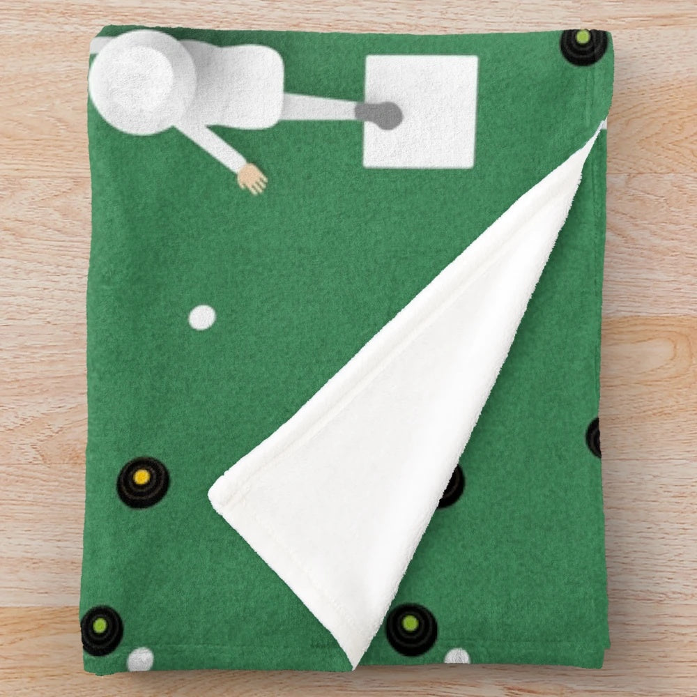 Lawn bowls plush blanket with sport and outdoor design