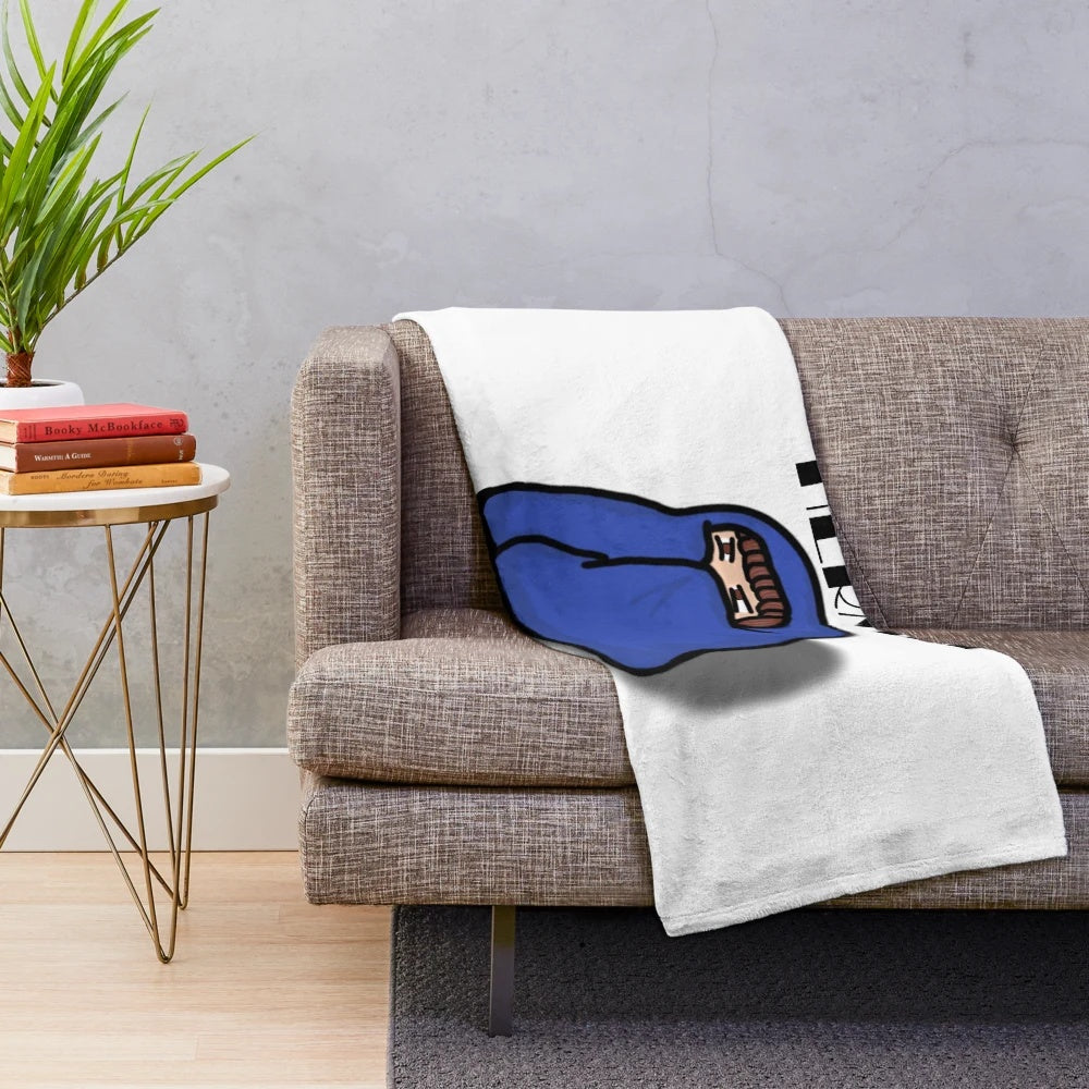 Cozy plush blanket with doodle design for relaxing naps and movie marathons