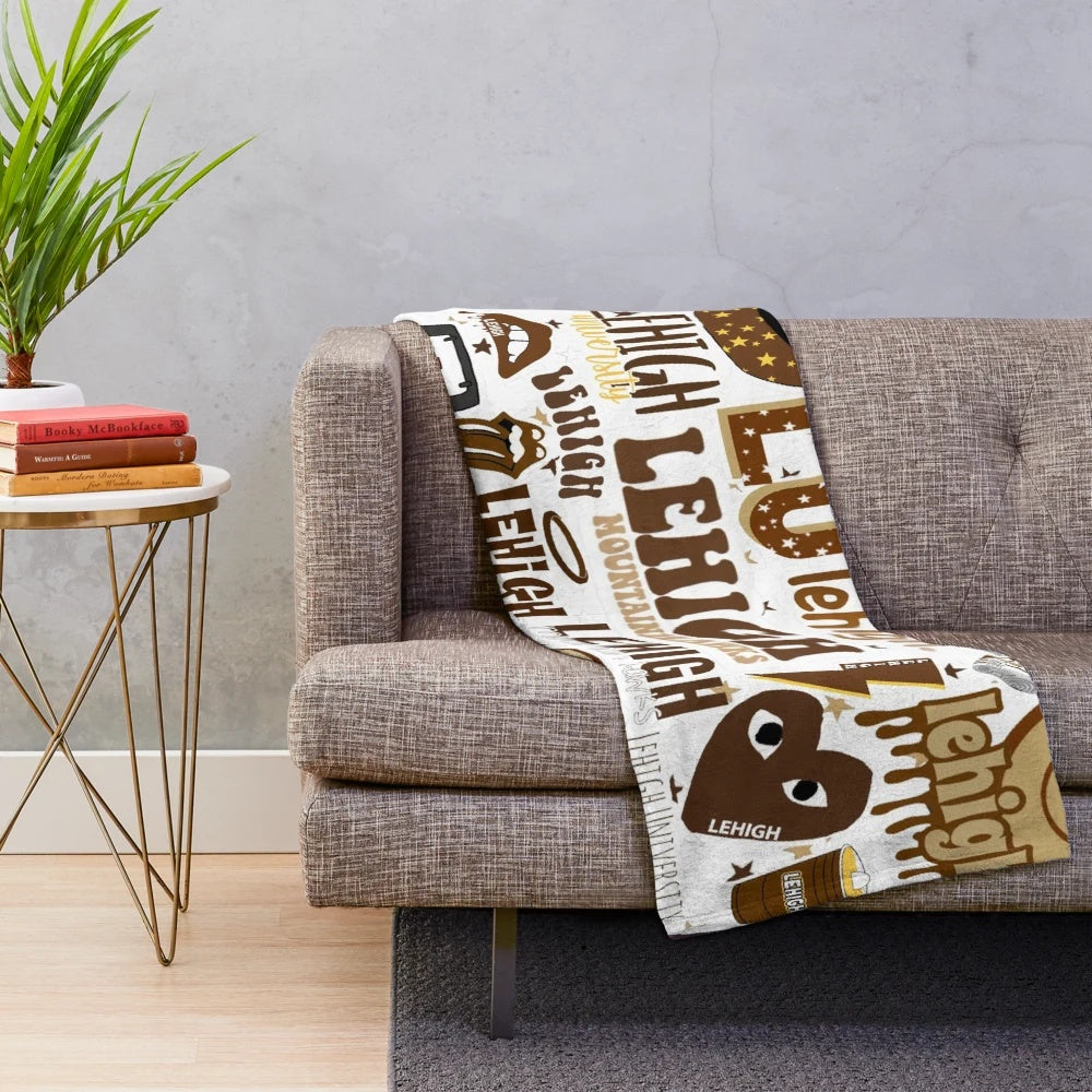 Soft and plush Lehigh University-themed throw blanket