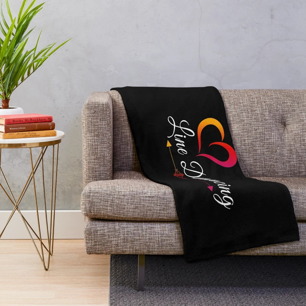 Plush line dance themed blanket