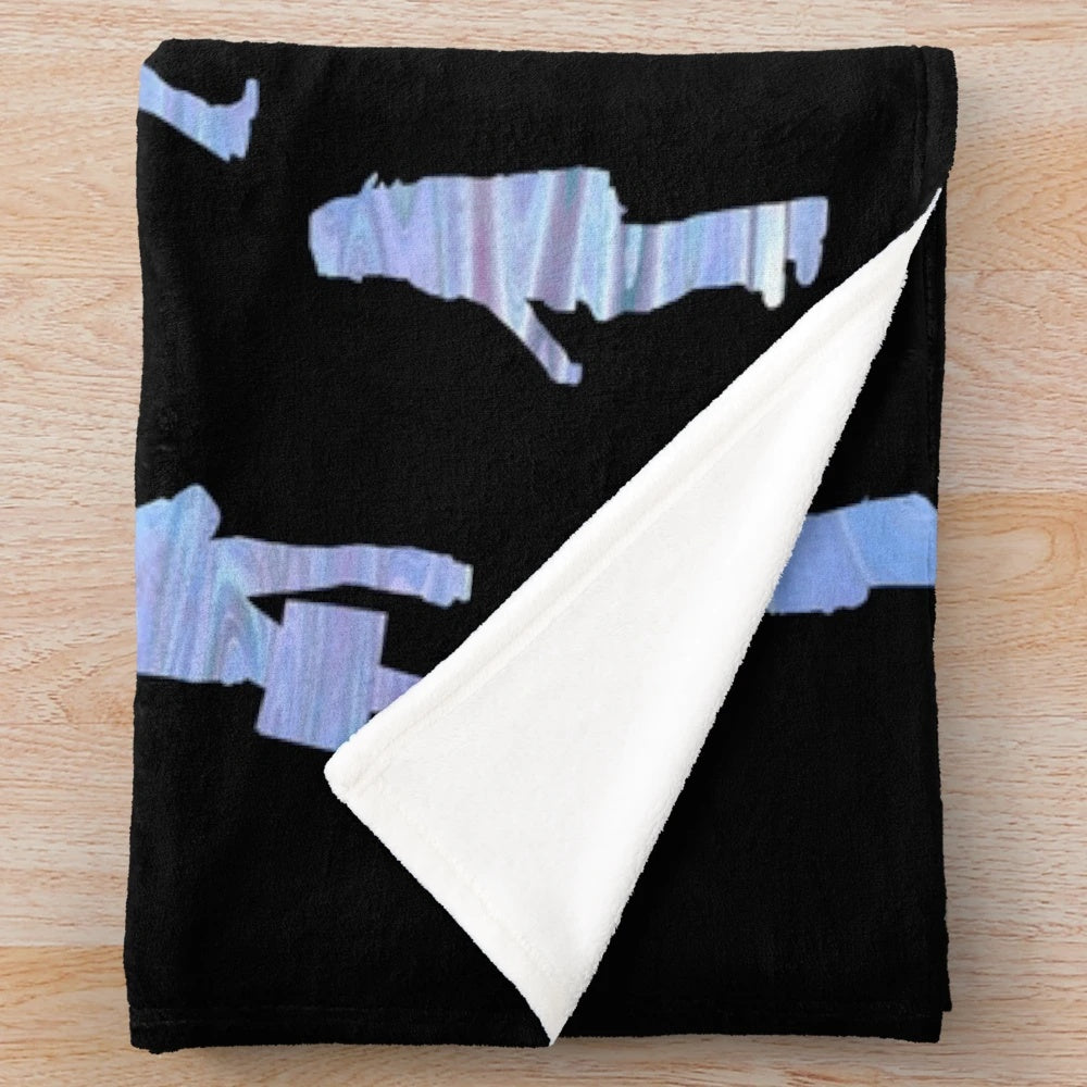Colorful abstract floral plush blanket for COVID-19 lockdown and isolation