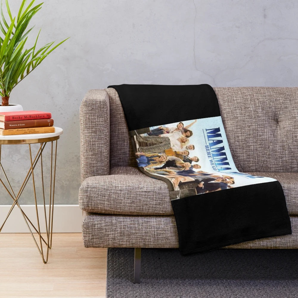Plush blanket with musical and Italian-inspired design for Mamma Mia fans